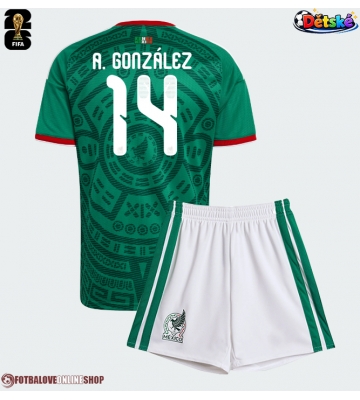 Mexiko Armando Gonzalez #14 Domácí dres komplet pro Děti MS 2026 Krátkým Rukávem (+ Krátké kalhoty)